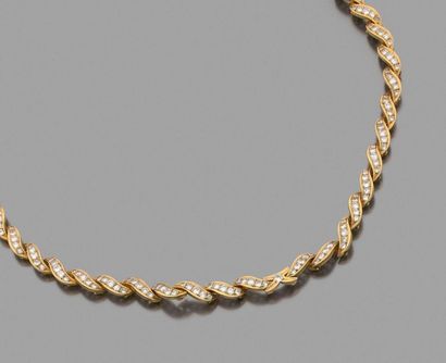 Collier articulé en or jaune 750 millièmes,...
