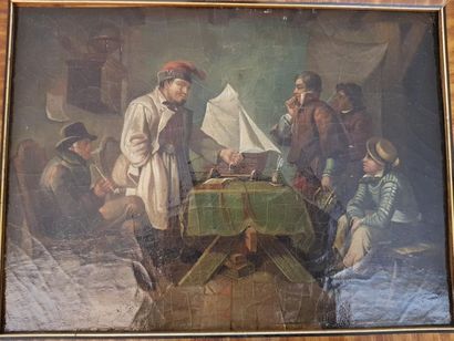 ANGLETERRE (?) 
Personnages autour d'une...