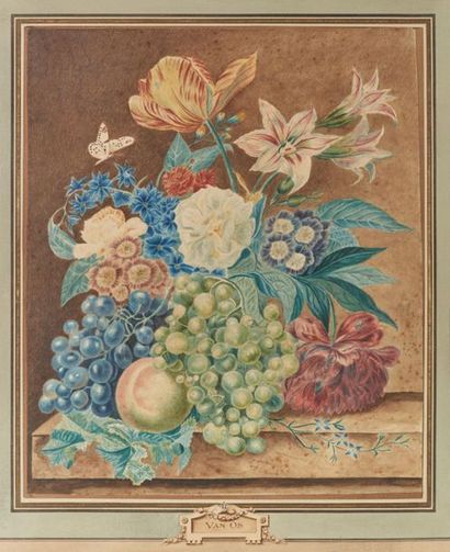 Ecole de VAN OS
Nature morte aux fruits et...