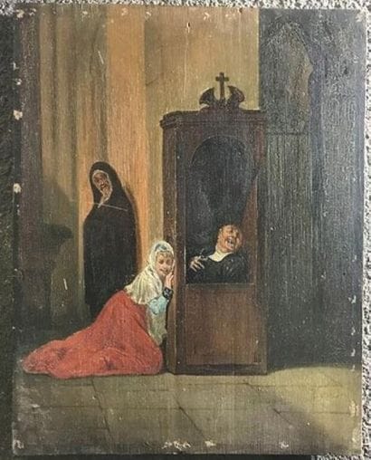 ECOLE FRANCAISE DU XIX
Confessional
huile...