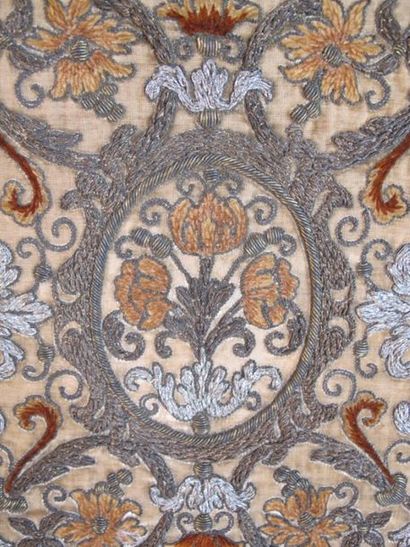 Panneau de broderie de fils d'argent, de...