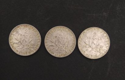 8 pièces de 1 franc en argent
3 pièces de...