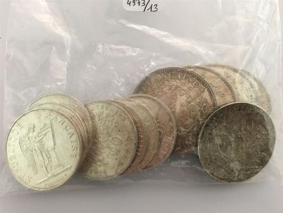 Lot de pièces en argent : 4 pièces de 10...