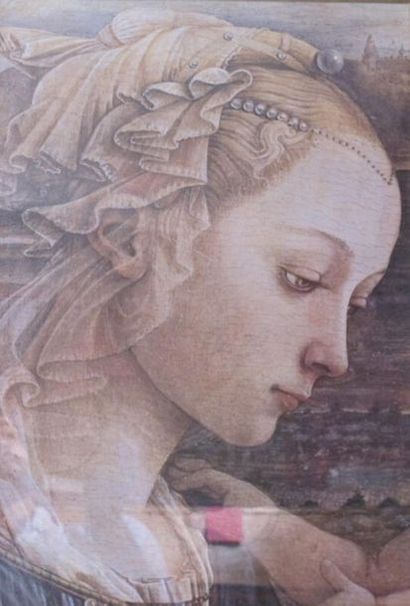 Lot de pièces encadrées : toile, gravures,...