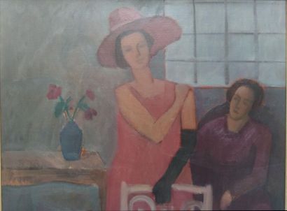 RADVANER ***
Femme en robe rose et aux gants
Huile...