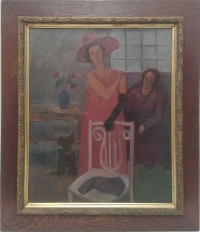 RADVANER ***
Femme en robe rose et aux gants
Huile...