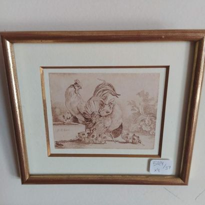 Suite de quatre petites gravures animalières
11...
