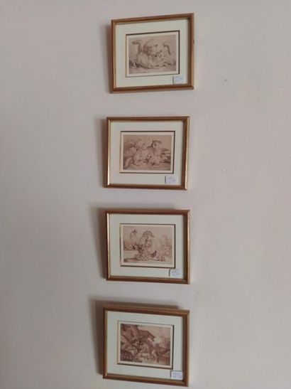 Suite de quatre petites gravures animalières
11...