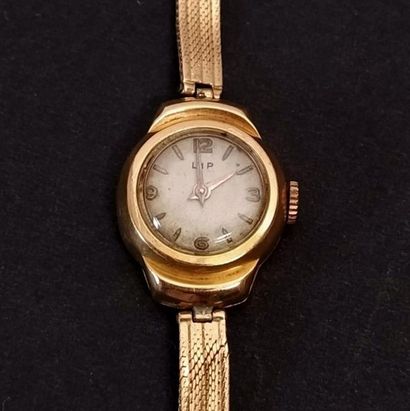 LIP montre bracelet de dame en or jaune 18K,...