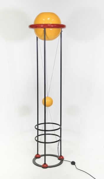 Grand luminaire Memphis 
Vers 1980
Céramique...