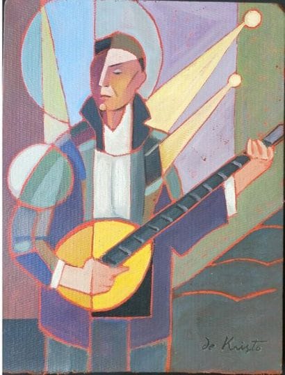 KRISTO Bela de (1920-2006)
Le joueur de Mandoline...