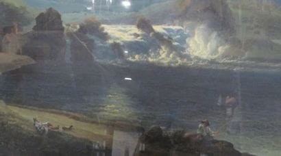 SCHMIDT J. 
Pêcheur sur la rive
Gouache,...
