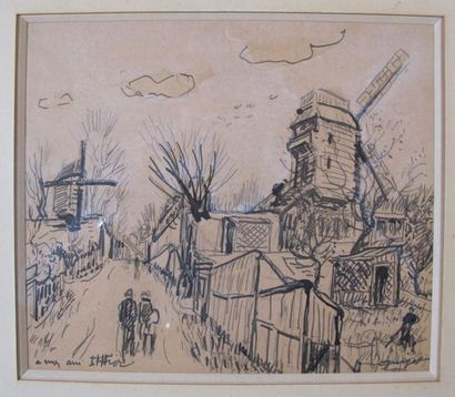 GUYOT Georges Lucien (1885 - 1973)
Montmartre
Encre,...