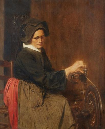 VOLLON Alexis (1865-1945)
Femme au rouet
Huile...
