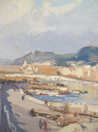 BARNOIN Henri (1882-1940)
Port de pêche méditerrannéen
Huile...