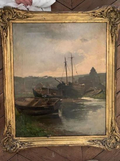 ECOLE DU XXème
Bateaux sur la grève
Huile...