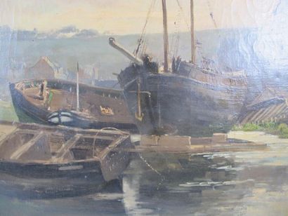 ECOLE DU XXème
Bateaux sur la grève
Huile...