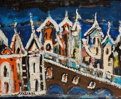 SPAZIANI Corrrado (1927-1986)
Neige en Italie
Huile...