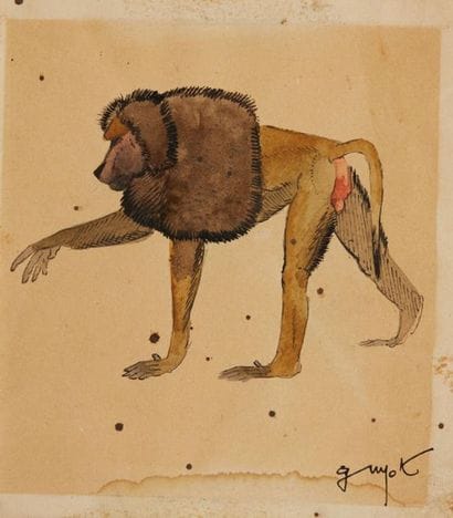 GUYOT Georges Lucien (1885 - 1973)
Singe
Encre...