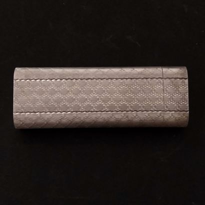CARTIER Silver lighter with guilloché de...
