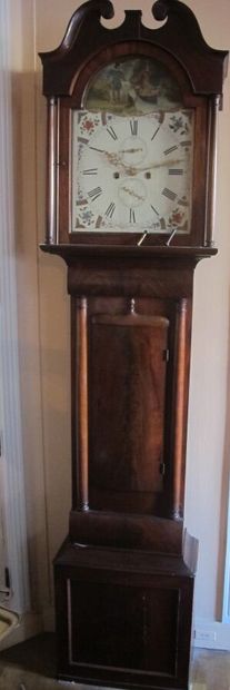 Parquet clock in natural wood, the enamelled...