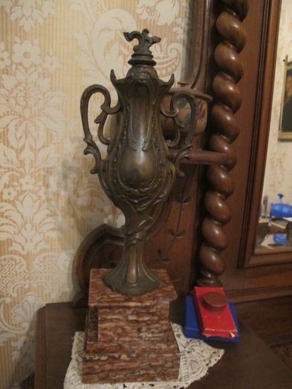 Fireplace set with a clock decorated with...