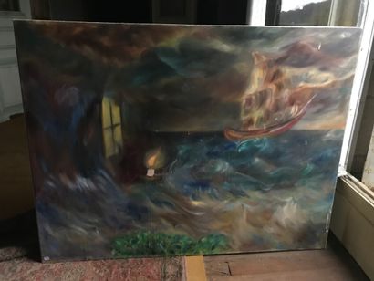Modern School

Ship in the storm

Oil on...
