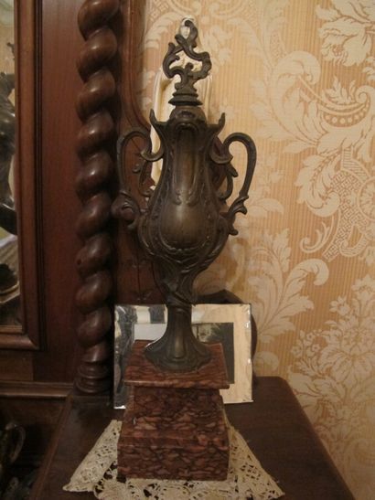 Fireplace set with a clock decorated with...