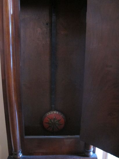 Parquet clock in natural wood, the enamelled...