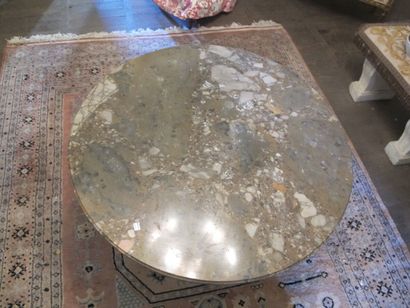 Pedestal table with a circular marble top,...