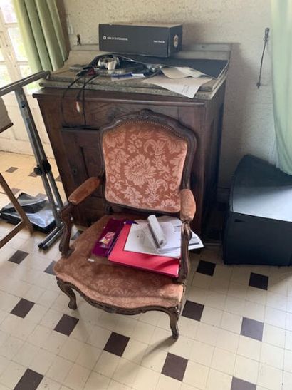 Set of three chairs and two armchairs made...