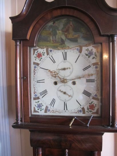 Parquet clock in natural wood, the enamelled...