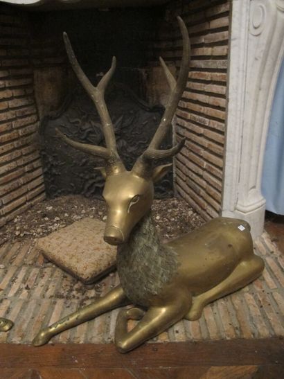 Two golden metal stags

C. 1950