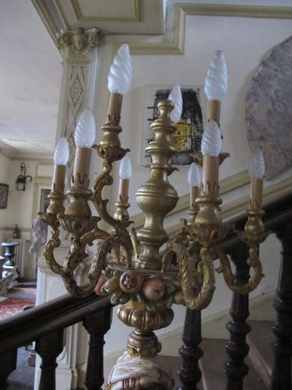 Torch door made of polychrome and gilded...