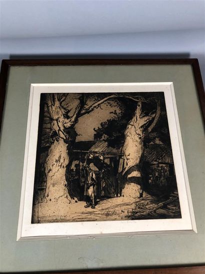 MODERN SCHOOL

Village scene

Print.

Height:...