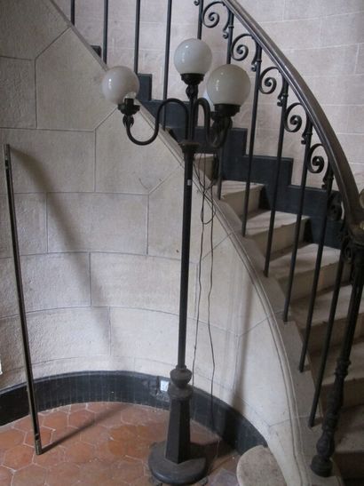 Pair of modern metal street lamps