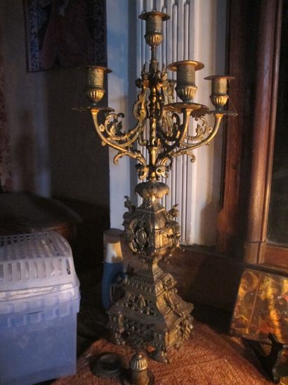 Pair of candelabra with six lights in two...