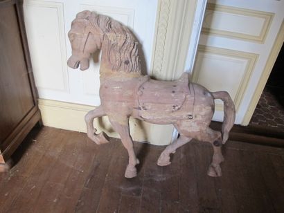 Carousel horse made of pickled wood