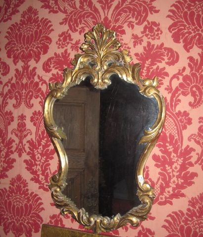 Louis XV style scroll-shaped mirror