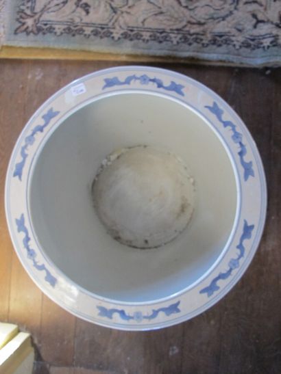 CHINA

Porcelain planter with blue and yellow...