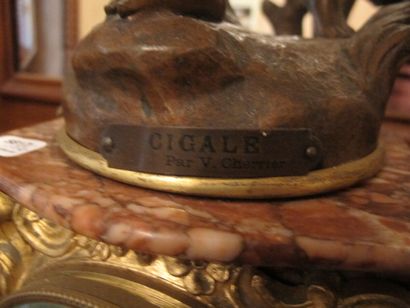Fireplace set with a clock decorated with...