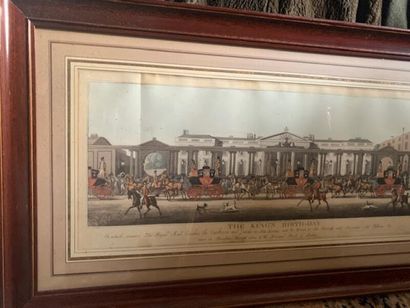Set of framed English engravings on the equestrian...
