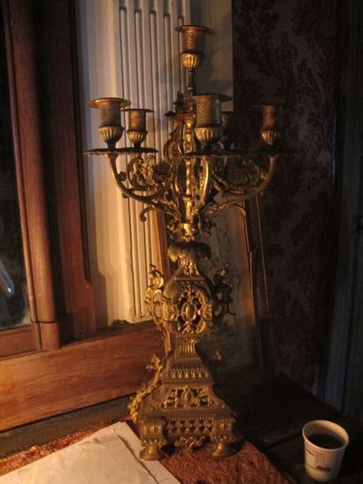 Pair of candelabra with six lights in two...