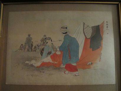 Set of three Japanese prints