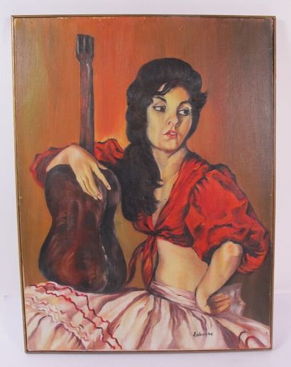 Young woman with a guitar

oil on canvas...