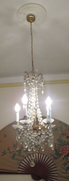 Pair of small pendant chandeliers