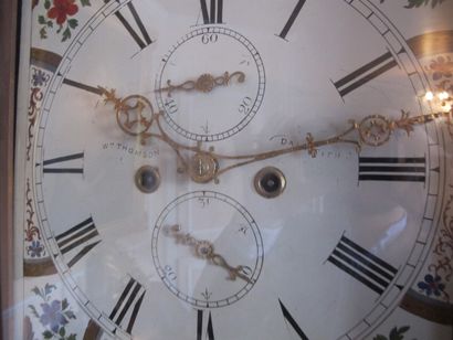 Parquet clock in natural wood, the enamelled...