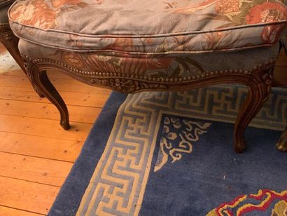 Pair of moulded and carved wooden armchairs...