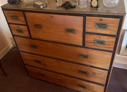 Storage cabinet opening on eight drawers...