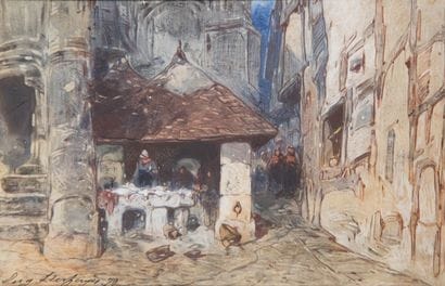 DESHAYES Eugène (1862/68-1939)

L'étal, marché...